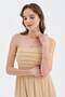 Women's Rose Accessory Detailed Rope Strap Lined Design Dress - 4