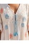 Women's White V-Neck Lace Detailed Ethnic Patterned Bohemian Dress / Beach Kaftan - 4