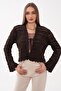 Women's Lace-Up Knitted Short Cardigan 260534 - 265279 - 4