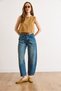 Women's Blue High Waist Pocketed Barrel Jean Jea-19000131 - 2