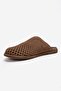 Melara Earth Suede Genuine Leather Perforated Closed-Front Women's Slippers - 6