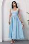 Square Neckline Back Bow Detailed Dress Dks1430