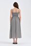 Women's Rose Accessory Detailed Rope Strap Lined Design Dress - 2