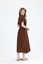 Bel Rubber Detail Belted Long Relaxed Cut Dress # El5599 - 3