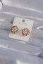 Xuping Rose Color Oval Zircon Stone Twist Model Earrings