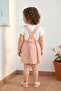 Girl's Summer Dress with T-Shirt and Button Detail Tile Pattern - 2