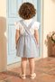 Girl's Summer Dress with T-Shirt and Button Detail in Indigo - 2