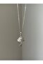 Silver Zircon Stone Umbrella Model Steel Necklace