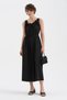 Women's Long Dress with Floral Detail on the Front and Lined Design