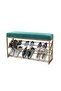 2-Tier Shoe Storage Bench with Seat,Mesh Shelves,Sturdy Metal Frame for Entryway,Hallway
