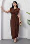Crew Neck Buckle Dress Grs3926 - 3