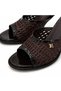Women's Knitted Detailed Thin Heeled Slippers – Stylish Casual and Evening Wear Open Toe Slippers - 3