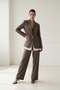 سترة مينك بزر واحد وتفاصيل قميصية - 2
