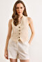 Women's Stone Lined Linen Vest Ylk-19000062