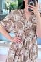 V-Neck Button Detail Viscose Dress 6Y030 - 5