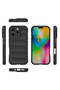 iPhone 16 Pro Case Flexible Tpu with Hollowed Back Surface Design Brsa Ethnic Silicone Cover - Black - 5