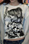 White Vintage Anime Misa Amane Saint Gothic Y2K Long Sleeve Crop