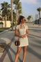 Women's Byoundan Tie-Back White Mini Dress - 2