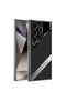 Galaxy S24 Ultra Case Camera Protected Faux Leather Design Brsa New Series Procase Cover-Black