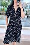 V-Neck Button Detail Viscose Dress 6Y030 - 3