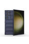 Galaxy S24 Ultra Case Flexible Tpu Hollowed Back Surface Design Brsa Ethnic Silicone Cover - Navy Blue