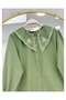 Embroidered Collar Shirt Puff Scuba Flared Skirt Dual Set [Excluding Shawl] - 4