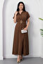 Shirt Collar Belted Buttoned Dress Dks1427 - 3