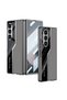 Galaxy Z Fold 6 Case Ultra Thin with Camera Protection Pc + Leather Back Surface Brsa Polygan Cover-Grey