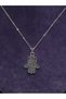 Hz. Fatma Ana Eli Authentic Traditional Embroidered Steel Necklace Women's Jewelry Accessory Abundance Blessing Symbol Stylish Necklace - 7