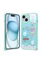 iPhone 15 Case Shining Glitter Embossed Figure Brsa Cevze Cover - Green