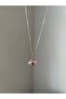 Pink Zircon Stone Bee Steel Necklace - 2