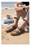 Men's Cork Sole Large Size (46-47-48-49) Double Buckle Anatomical Daily Summer Slippers Vison - 2