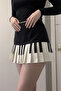 Black Piano Pleated Grunge Y2K Skirt