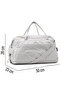 Stone Crinkle Fabric 00818 Waterproof Sports and Travel Bag with Shoe Compartment and Front Pocket and Shoulder Strap - 7