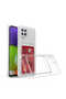Galaxy M22 Case with Card Holder Transparent Brsa Setra Clear Silicone Cover - Colorless - 3
