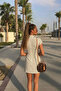 Women's Byoundan Tie-Back White Mini Dress - 6