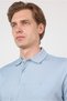 Blue Polo Collar Short Sleeve Pocketless Comfort Fit Cotton T-Shirt 1011260153 - 4