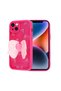 iPhone 14 Case with Camera Protection Figure Design Brsa Kapya Cover - Pink Dark - 5