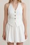 Halter Neck Vest Formed Balloon Dress Ecru - 2