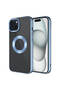 iPhone 15 Plus Compatible Single Camera Frame with Logo Displaying Brsa Omega Case-Sierra Blue