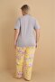 Mrn 4500 Short Sleeve Floral Single Jersey Fabric Plus Size Women's Pajama Set - 5