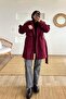 Burgundy Belted Mid-Length Cashmere Coat - 2