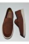 Tan Suede Leather Men's Loafer Shoes - 5