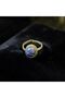 Aurastone Bronze Copper Faceted Lapis Lazuli Natural Stone Ring - 2