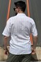 Men'S, Apaş Collar, Breathable, 100% Cotton, Linen Weave, Striped Pattern, Oversize Shirt G-18 - 6