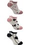 Women's Cotton Booties Socks Colorful 3-Piece Pack - 3