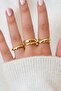 Women's Gold 3-Piece Ring Set Shiny Minimal Combination - 2