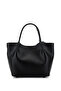 Women's Faux Leather Black Shoulder Bag - 3