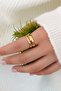 Women's Gold 3-Piece Ring Set Shiny Minimal Combination - 3