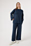 6050 - Stylish, Comfortable, Soft Modal Knitted Fabric Women's Set with Waist Tie Detail - 2